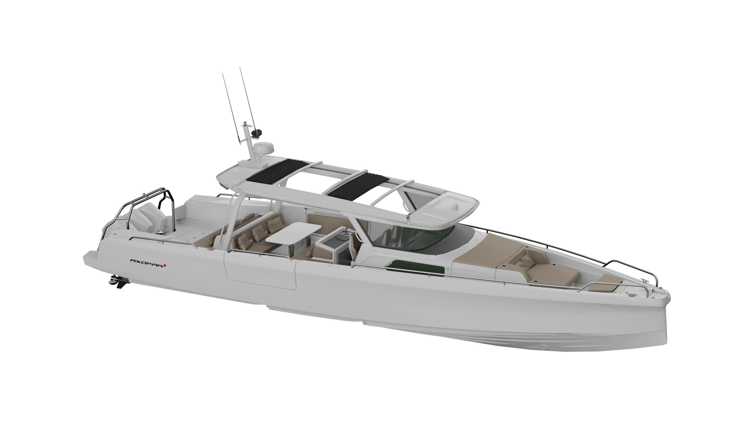 Axopar 45 Cross Top MY2024 W Open Aft Sandstone Upholstery 1