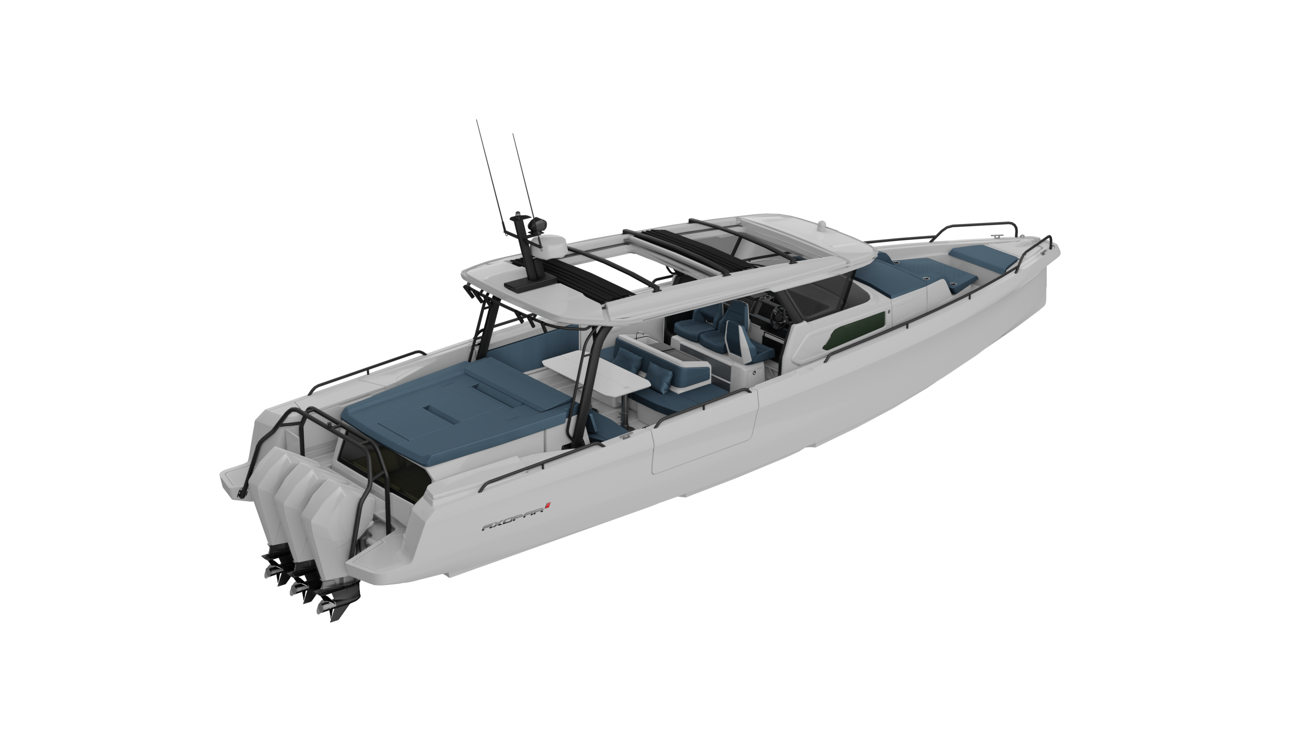 Axopar 45 Cross Top MY2024 W Aft Cabin BRABUS Line Petrol Upholstery 2