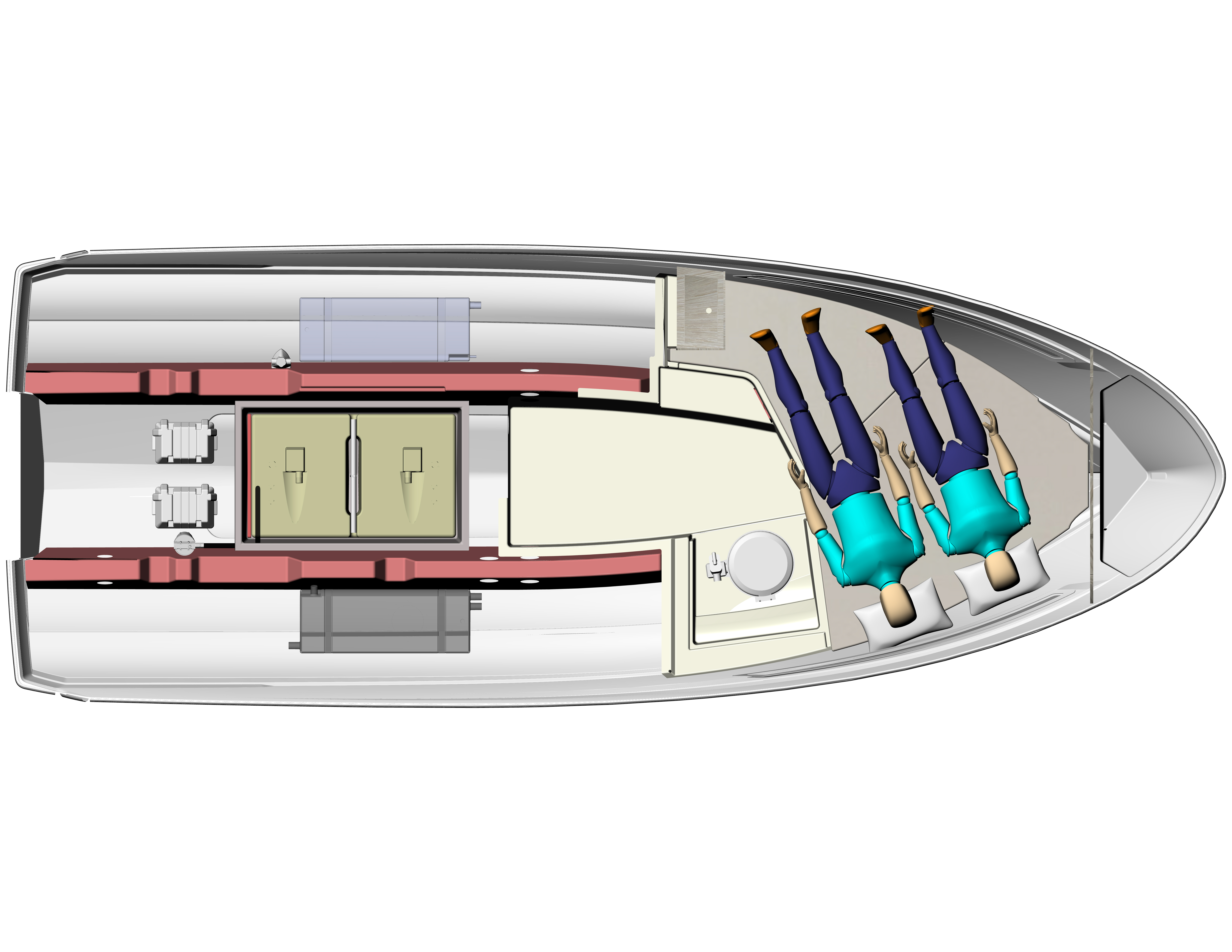 C65C Hull Open With 2X Persons, Toilet Cover Open