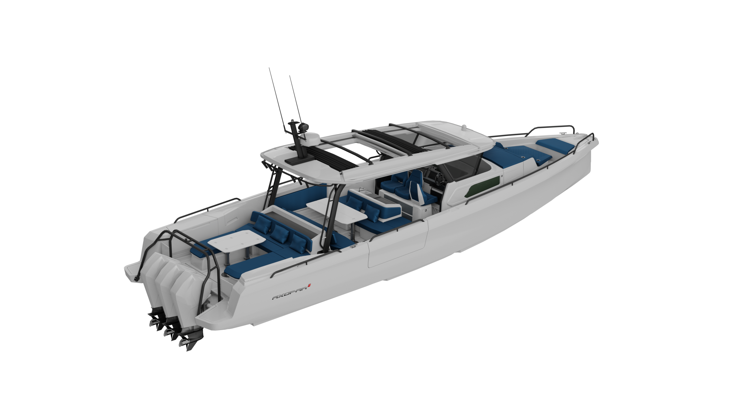 Axopar 45 Cross Top MY2024 W U Sofa BRABUS Line Baltic Upholstery 2